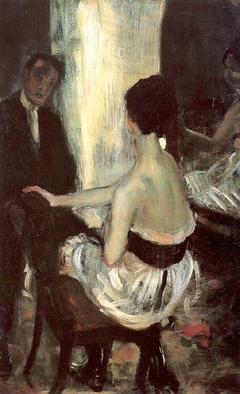 Seated Actress with Mirror, Glackens, William James